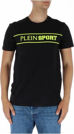 Plein Sport Zwart Print Korte Mouw T-shirt - Heren - Sportshirts - Zwart - S - Katoen - Fitness