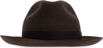 Giorgio Armani Wool Felt Fedora - Heren - Hoeden - Bruin - 59 CM - Wol - Accessoires