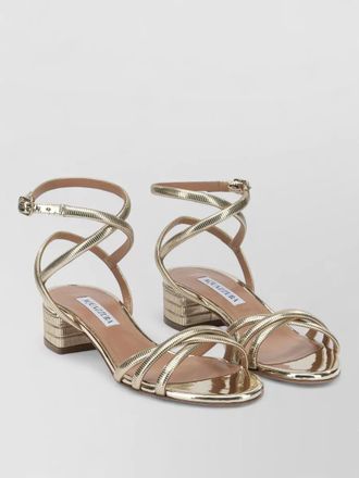 Aquazzura heatweave 35mm block heel metallic sandals