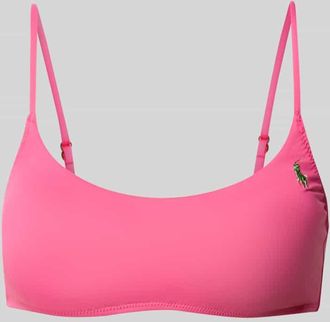 Polo Ralph Lauren Bikini-Oberteil mit Logo-Stitching in Pink, Gr&ouml;&szlig;e XL