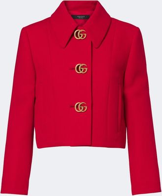Gucci Double G cropped wool cr&ecirc;pe jacket