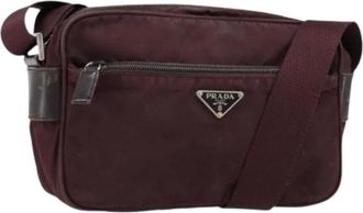 Prada Pre-owned Cross Body Bags, female, Red, Size: ONE SIZE Pre-owned Vintage Nylon Cross Body Bag