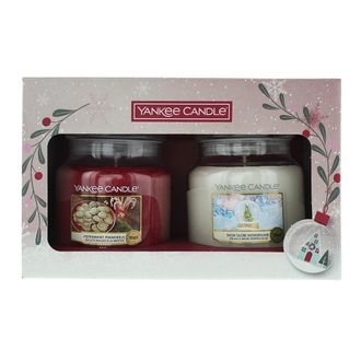 Yankee Candle Company 2 Piece Gift Set: Peppermint Pinwheels 411g - Snow Globe Wonderland 411g | TJ Hughes
