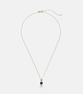 Stone and Strand 10kt gold charm necklace with garnet