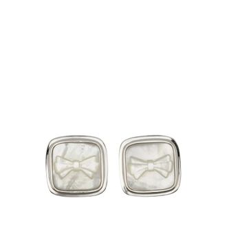 Shushu/Tong Pendientes de Lazo Adornados con Cinta Met&aacute;lica - Accessories - Mujer - Blanco - ONE SIZE