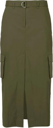 Bomboogie Gonna Midi Cargo in Misto Cotone - - Skirts - Donna - Verde - XL