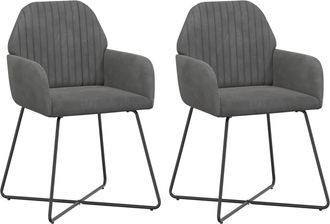 vidaXL Sillas De Comedor 2 Uds. Terciopelo Gris Oscuro 55 X 50 X 84 Cm Vidaxl