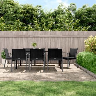 vidaXL Juego Comedor Jard&iacute;n 9 Piezas Y Cojines Rat&aacute;n Sint&eacute;tico Y Acero Vidaxl