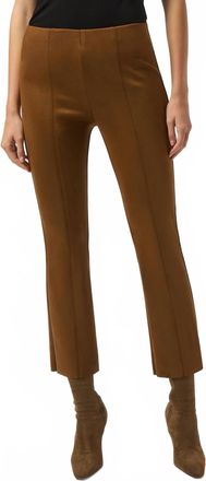 Joseph Ribkoff Marled Suede Flare High-Rise Trousers In Brown