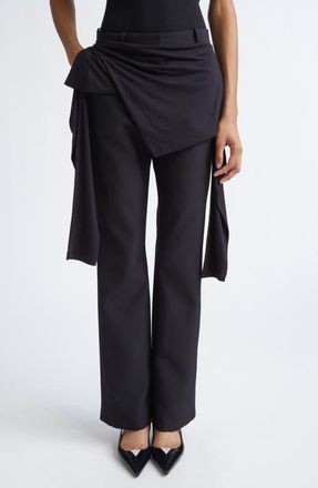 Coperni Wrap Detail Jersey Bootcut Trousers in Black at Nordstrom, Size 2 Us