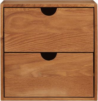 Moloo Cubo mural con 2 cajones en roble macizo 30x30 cm