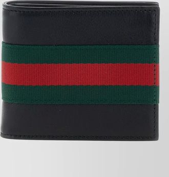 Gucci web trademark leather bifold wallet
