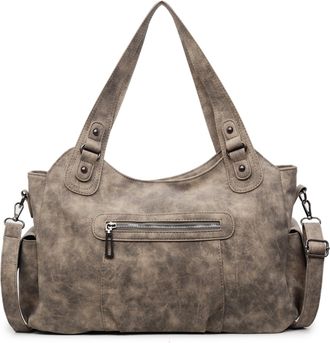 Generic PU Leather Tote Bag with Adjustable Strap Shoulder Bag for Women Work (Black)