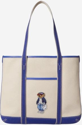 Polo Ralph Lauren Tassen, Dames, Beige, ONE Size, Katoen, Polo Bear Shopper Tote