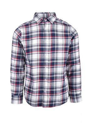 R3d W&ouml;&ocirc;d Blue Plaid Cotton Shirt