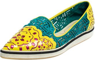 Nicholas Kirkwood Multicolor Patent Leather And Suede Slip On Sneakers
