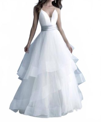 Allure Bridals Ruffled Wedding Dress In Ivory