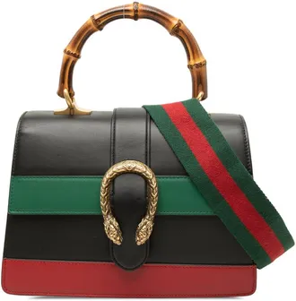 Gucci Pre-owned Gucci Medium Bamboo Dionysus Web Leather Satchel Unisex X7EM6GTACBEDG33F