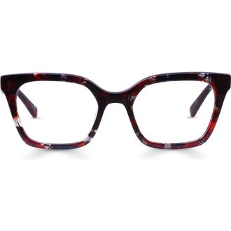 Eyebobs Overlook 50mm Cat Eye Readers in Ruby Mosaic at Nordstrom, Size +1.75