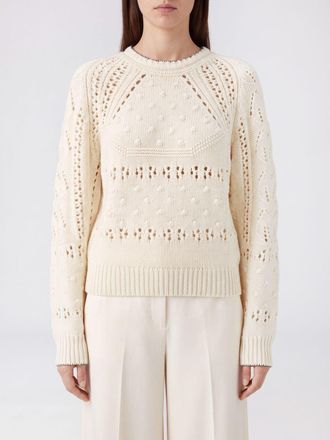 Isabel Marant Wool and Cotton Blend Crewneck Jumper with Ribbed Trims