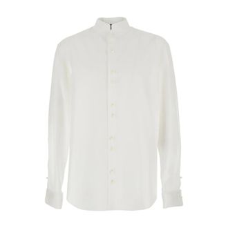 Emporio Armani Camisa Cl&aacute;sica de Algod&oacute;n con Cuello - Shirts - Hombre - Blanco - S