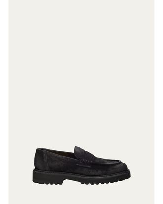 Doucal's Philadelphia Suede Penny Loafers