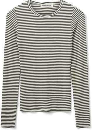 Sofie Schnoor Gestreept T-shirt met lange mouwen - Dames - Longsleeves - Zwart - M - Tops