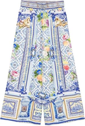 Camilla Grafische Print Palazzo Broek - Dames - Wijde Broeken - Veelkleurig - XS - Broeken