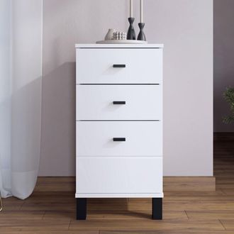 Dmora C&oacute;moda Vilcab, 3 Cajones, Con Patas, Apertura Deslizante, 39x35x78h Cm Blanco