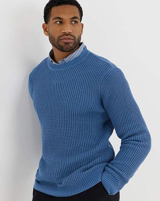 Jacamo Textured Crew Neck Jumper