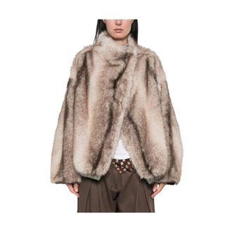 Frankie Shop Jassen, Dames, Groen, S, Leer, Veren Bomberjack