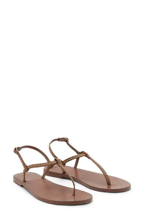 Mango Mini Stud Slingback Sandal in Leather at Nordstrom, Size 10Us