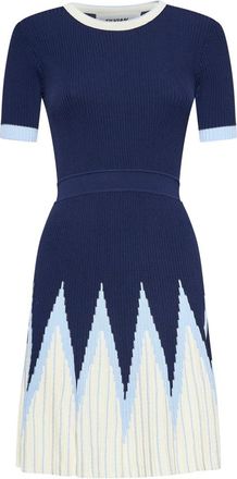 Silvian Heach Geometric Knitted Dress - Dames - Kleedjes - Blauw - L - Kleedjes