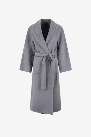 Luisa Spagnoli Langer Mantel aus Flanell mit Revers Speziale