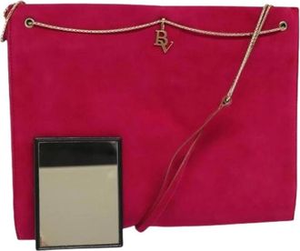 Bottega Veneta Pre-owned Clutches, female, Pink, Size: ONE SIZE Pre-owned Suede Shoulder Bag