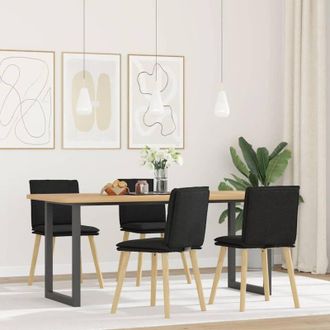 vidaXL Sillas De Comedor 4 Unidades Tela Negras Vidaxl