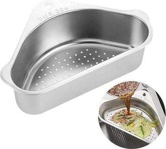 OEM &Eacute;gouttoir &Eacute;vier - Panier Filtre Triangulaire - Acier Inoxydable 304 - Pour Cuisine Et Salle De Bain - 1 Pi&egrave;ce