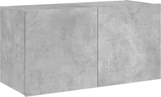 vidaXL Vidaxl - Mueble de tv de pared con luces led gris hormigón 80x35x41 cm