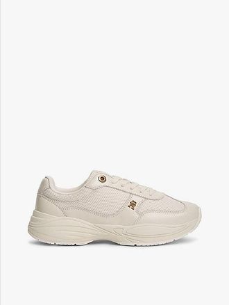 Tommy Hilfiger Zapatillas de piel de mezcla de texturas con monograma TH