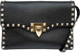 Valentino Pre-owned Leren Crossbody Tas - Dames - Vintage Schoudertas - Zwart - ONE Size - Leer - Vintage