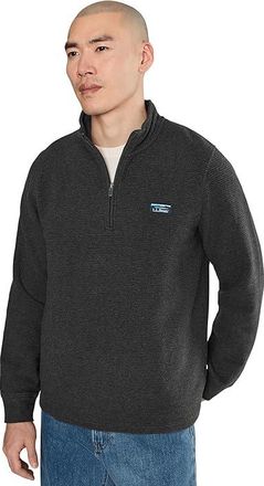 L.L.Bean Lakewashed Double-Knit Quarter-Zip Long Sleeve Mens Sweatshirt Dark Charcoal Heather : 2XL, Cotton/Polyester