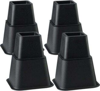 OEM Elevadores De Patas Para Cama Y Muebles, Con 3 Alturas Ajustables De 7,5 Cm, 13 Cm O 20,5 Cm (4 Pares, Color Negro)