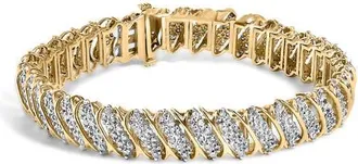 House of Brilliance 10K Yellow Gold 3.0 Cttw Diamond S-Link Bracelet at Nordstrom