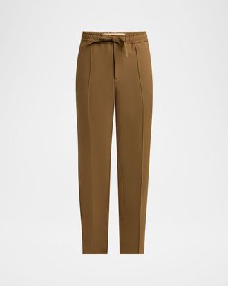 Valentino Garavani Mens Pintuck-Front Drawstring Pants