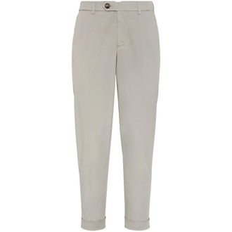 Brunello Cucinelli Beige Chinos - male - Brunello Cucinelli - Chinos - Gray - L - Trousers
