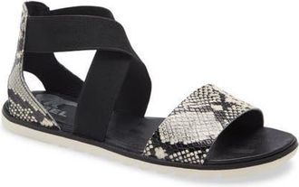 Sorel Ella II Sandal in Black Snake Print at Nordstrom, Size 7.5
