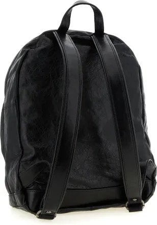 Giorgio Brato Crumpled Lambskin Backpack - Black