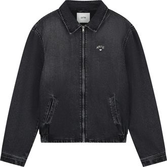 Arte Arte Heart Washed Black Cotton Jacket