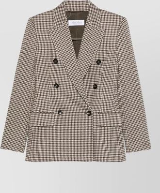 Max Mara double-breasted houndstooth jersey blazer