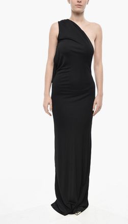 Khaite Viscose Flared Dress with One-Shoulder Design Khaite